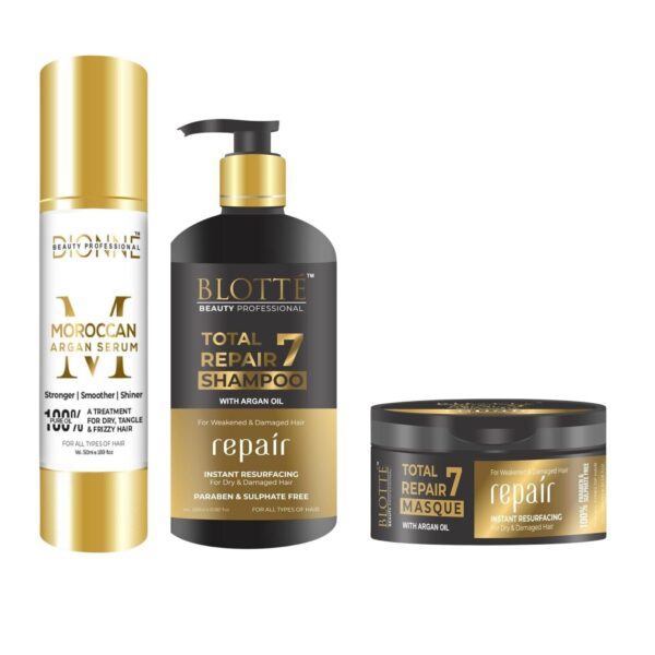Dionne  BEAUTY PROFESSIONAL Total Repair 7 Shampoo, Masque & Argan oil Hair Serum